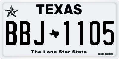 TX license plate BBJ1105