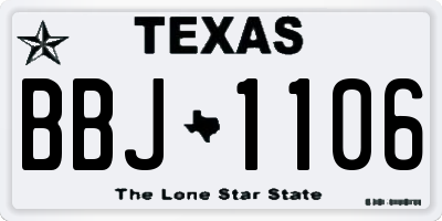 TX license plate BBJ1106