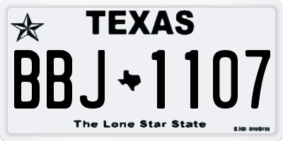 TX license plate BBJ1107
