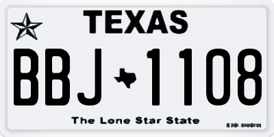 TX license plate BBJ1108