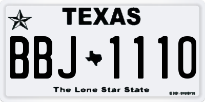 TX license plate BBJ1110