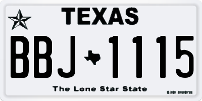 TX license plate BBJ1115