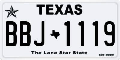 TX license plate BBJ1119