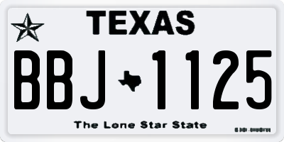 TX license plate BBJ1125