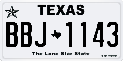 TX license plate BBJ1143