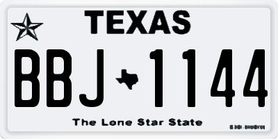 TX license plate BBJ1144
