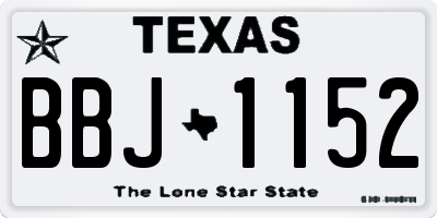 TX license plate BBJ1152