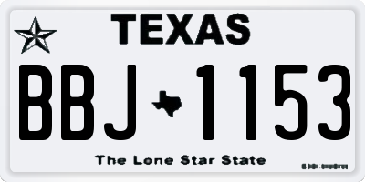 TX license plate BBJ1153