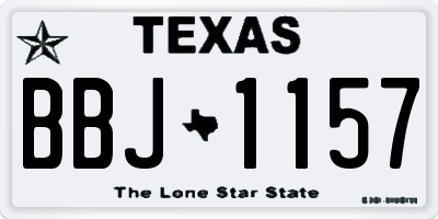 TX license plate BBJ1157