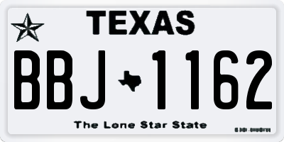 TX license plate BBJ1162