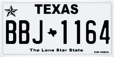 TX license plate BBJ1164