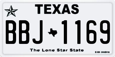 TX license plate BBJ1169