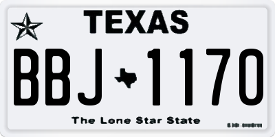 TX license plate BBJ1170