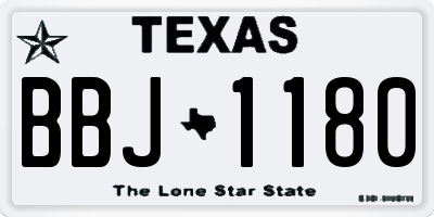 TX license plate BBJ1180