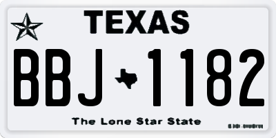 TX license plate BBJ1182