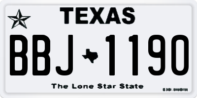 TX license plate BBJ1190