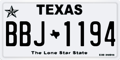 TX license plate BBJ1194