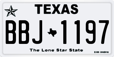 TX license plate BBJ1197