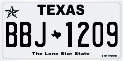 TX license plate BBJ1209