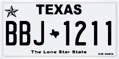 TX license plate BBJ1211