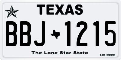 TX license plate BBJ1215