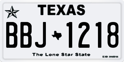 TX license plate BBJ1218