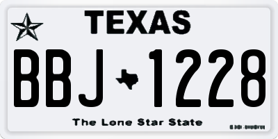TX license plate BBJ1228