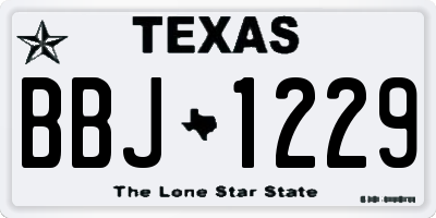 TX license plate BBJ1229