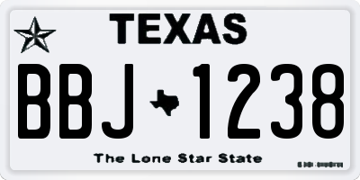 TX license plate BBJ1238