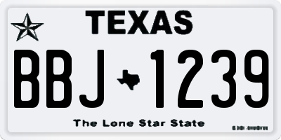TX license plate BBJ1239