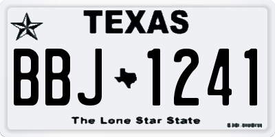 TX license plate BBJ1241