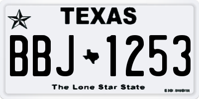 TX license plate BBJ1253