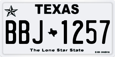 TX license plate BBJ1257