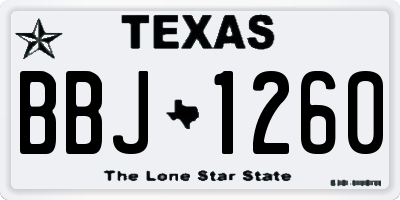 TX license plate BBJ1260
