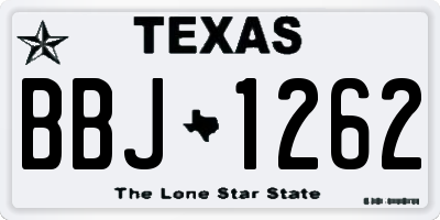 TX license plate BBJ1262