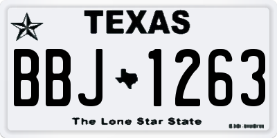 TX license plate BBJ1263