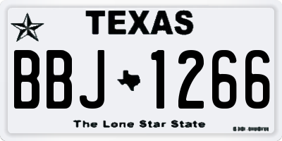 TX license plate BBJ1266