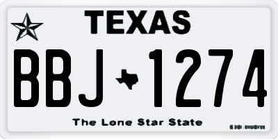 TX license plate BBJ1274