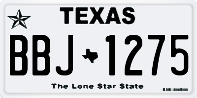 TX license plate BBJ1275