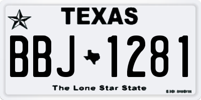 TX license plate BBJ1281