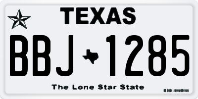 TX license plate BBJ1285