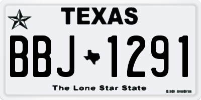 TX license plate BBJ1291