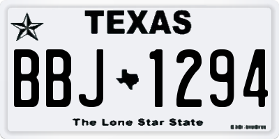 TX license plate BBJ1294