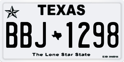 TX license plate BBJ1298