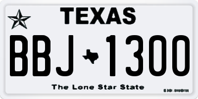 TX license plate BBJ1300