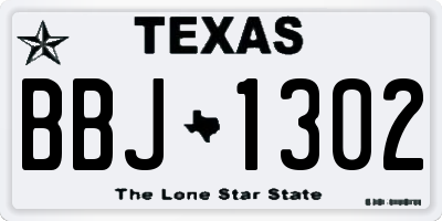 TX license plate BBJ1302
