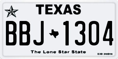TX license plate BBJ1304