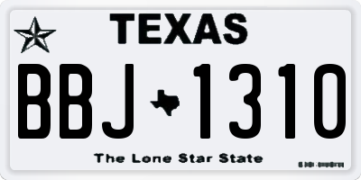 TX license plate BBJ1310