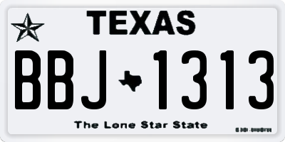 TX license plate BBJ1313