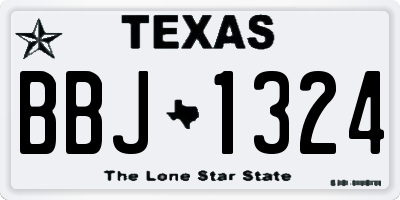 TX license plate BBJ1324